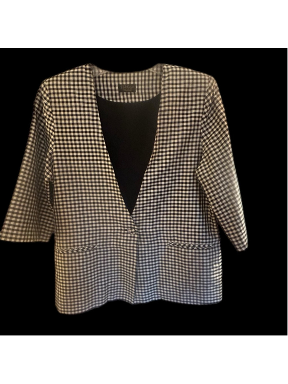 Vintage Patcharin Chiang Mai 100% Thai Silk Gingham Blazer - Picture 2 of 7